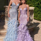 Fully Embellished & Feather Mermaid Gown by Cinderella Divine CC2308 - Special Occasion