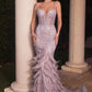 Fully Embellished & Feather Mermaid Gown by Cinderella Divine CC2308 - Special Occasion