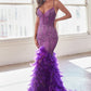 Fully Embellished & Feather Mermaid Gown by Cinderella Divine CC2308 - Special Occasion