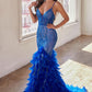 Fully Embellished & Feather Mermaid Gown by Cinderella Divine CC2308 - Special Occasion