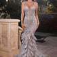 Fully Embellished & Feather Mermaid Gown by Cinderella Divine CC2308 - Special Occasion