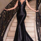 Fitted Glitter Satin Sleeveless Gown by Cinderella Divine CC2346 - Special Occasion