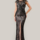 Sequin High Neck Sheath Gown by Cinderella Divine CC4007 -  Special Occasion/Curves