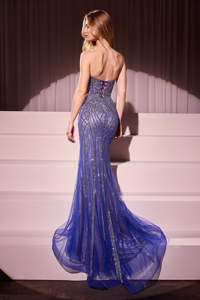 Strapless Embellished Mermaid Gown by Cinderella Divine CC6018 - Special Occasion/Curves