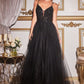 A-Line Layered Tulle Dress by Cinderella Divine - CD0154- Special Occasion/Curves