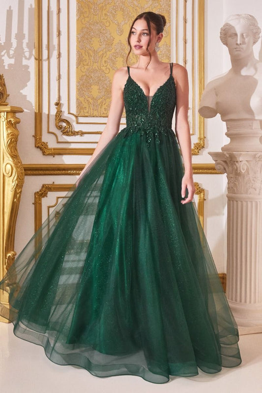 A-Line Layered Tulle Dress by Cinderella Divine - CD0154- Special Occasion/Curves