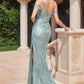 Off The Shoulder Glitter Gown by Cinderella Divine CD0193 - Special Occasion