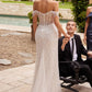 Off The Shoulder Sequin Bridal Gown by Ladivine CD0203W