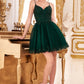 Lace Bodice A-Line Short Dress with Tulle Skirt By Ladivine CD0213