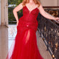 Beaded Strapless Slit Mermaid Gown by Cinderella Divine CD0214C - Curves