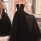 Strapless Sequin Tulle A-Line Gown by Cinderella Divine - CD0217 - Special Occasion