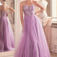 Strapless Sequin Tulle A-Line Gown by Cinderella Divine - CD0217 - Special Occasion