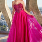 Strapless Sequin Tulle A-Line Gown by Cinderella Divine - CD0217 - Special Occasion