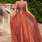 Strapless Sequin Tulle A-Line Gown by Cinderella Divine - CD0217 - Special Occasion