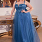 Embellished Strapless A-Line Gown by Cinderella Divine CD0217C - Curves