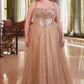 Embellished Strapless A-Line Gown by Cinderella Divine CD0217C - Curves