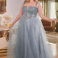 Embellished Strapless A-Line Gown by Cinderella Divine CD0217C - Curves