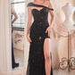 Sequin Strapless with Removable Sash Gown by Cinderella Divine CD0218 - Special Occasion