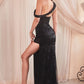 Sequin Strapless with Removable Sash Gown by Cinderella Divine CD0218 - Special Occasion