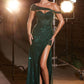 Sequin Strapless with Removable Sash Gown by Cinderella Divine CD0218 - Special Occasion