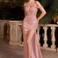 Sequin Strapless with Removable Sash Gown by Cinderella Divine CD0218 - Special Occasion