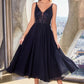 Chiffon A-Line Tea Length Dress by Cinderella Divine CD0225 - Special Occasion/Curves