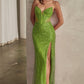 Embellished Strapless Sheath Leg Slit Gown by Cinderella Divine CD0227 - Special Occasion