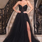 Strapless Layered Tulle Leg Slit Gown by Cinderella Divine CD0230 - Special Occasion/Curves