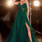 Strapless Layered Tulle Leg Slit Gown by Cinderella Divine CD0230 - Special Occasion/Curves