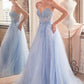 Strapless Layered Tulle Leg Slit Gown by Cinderella Divine CD0230 - Special Occasion/Curves