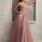 Strapless Layered Tulle Leg Slit Gown by Cinderella Divine CD0230 - Special Occasion/Curves