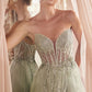 Strapless Layered Tulle Leg Slit Gown by Cinderella Divine CD0230 - Special Occasion/Curves