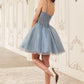 Sequin A-Line V-Neck Tulle Short Dress by Cinderella Divine CD0236 - Special Occasion