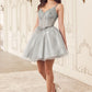 Sequin A-Line V-Neck Tulle Short Dress by Cinderella Divine CD0236 - Special Occasion