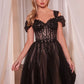 Off The Shouler A-Line Gown by Cinderella Divine CD0237 - Special Occasion