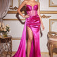 Satin Strapless Corset Gown By Ladivine CD269 - Women Evening Formal Gown - Special Occasion