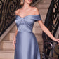 Off The Shoulder A-Line Satin Gown By Ladivine CD325 - Women Evening Formal Gown - Special Occasion