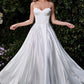 Satin A-Line Leg Slit Bridal Dress by Ladivine CD337W - Special Occasion/Curves