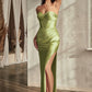 Fitted Satin Strapless Sexy Gown by Cinderella Divine CD338 - Special Occasion/Curves