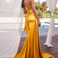 Satin Sweetheart Neckline Sheath Gown by Cinderella Divine CD340 - Special Occasion