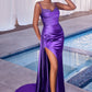 Satin Sweetheart Neckline Sheath Gown by Cinderella Divine CD340 - Special Occasion