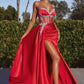 Strapless Satin Sweetheart Neckline Gown by Cinderella Divine CD343 - Special Occasion