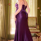 Fitted Satin Sweetheart Neckline Gown by Cinderella Divine CD349C - Curves