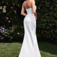 Strapless Chiffon Leg Slit Bridal Gown by Cinderella Divine CD355W