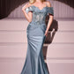 Off The Shoulder Sweetheart Neckline Gown by Cinderella Divine CD798 - Special Occasion/Curves