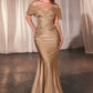 Off The Shoulder Sweetheart Neckline Gown by Cinderella Divine CD798 - Special Occasion/Curves