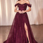 Off The Shoulder Scoop Neckline Gown by Cinderella Divine CD799 - Special Occasion/Curves