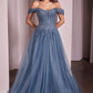 Off The Shoulder Scoop Neckline Gown by Cinderella Divine CD799 - Special Occasion/Curves