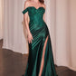 Off The Shoulder Sweetheart Neckline Gown by Cinderella Divine CD803 - Special Occasion/Curves