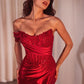 Satin Fit & Flare Scoop Neckline Gown by Cinderella Divine CD804 - Special Occasion